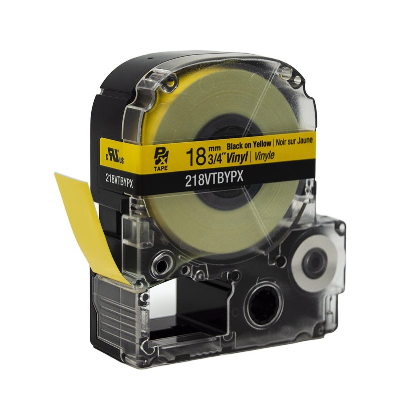 LABELWORKS Epson Labelworks 218Vtbypx Tape Cartridge - Black On Yellow Flexible And Durable Vinyl Industrial Label Maker Tape - 3/4"" (18Mm) Wide, 22.9 Ft - Image 4